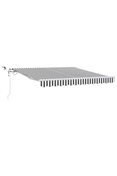 vidaxl Copertină retractabilă automată cu LED, Antracit/Alb, 300 x 250 cm