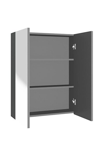 vidaxl Dulap cu oglindă pentru baie, antracit, 60 x 15 x 75 cm, MDF