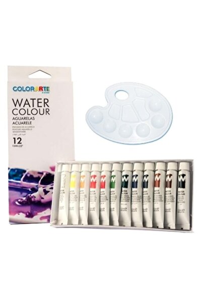 Colorarte Set tempera 12 culori, 12ml, cu paletă de pictură