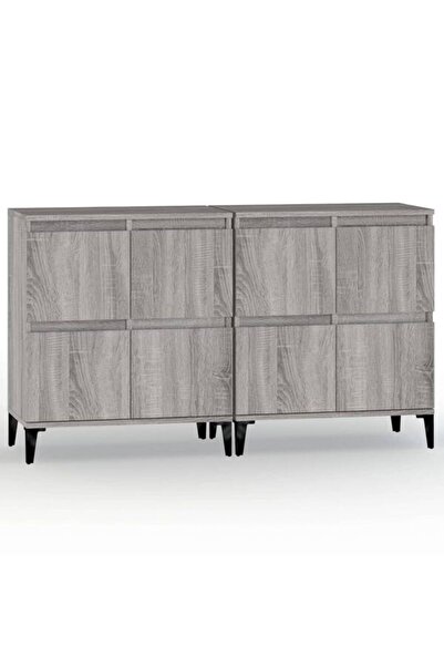 vidaxl Dulapuri, 2 buc., gri sonoma, 60 x 35 x 70 cm, lemn prelucrat