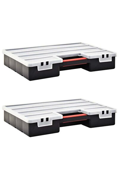 vidaxl Cutii de sortare 2 buc. Separatoare reglabile 460 x 325 x 80 mm din pl...