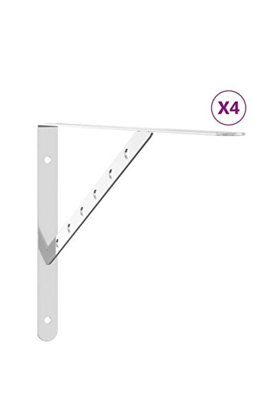 vidaxl Suporturi de raft, 4 buc., 40 x 2.5 x 25 cm, oțel inoxidabil argintiu