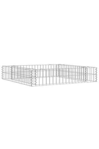 vidaxl Strat înălțat din gabioane, 100 x 100 x 20 cm, Oțel galvanizat