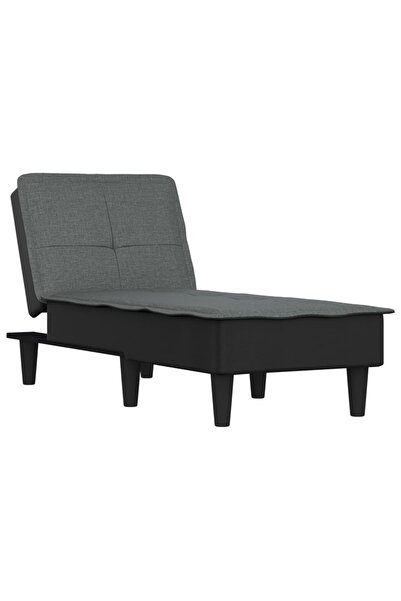 vidaxl Șezlong, gri închis, material textil