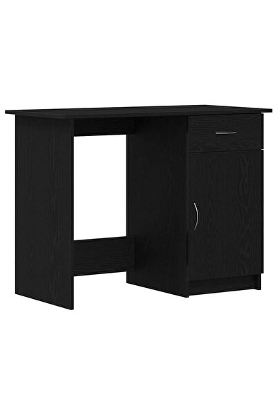 vidaxl Birou cu sertar Stejar Negru 100 x 50 x 76 cm Lemn compozit