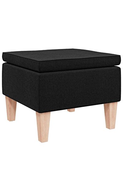 vidaxl Scaun cu picioare din lemn, negru, material textil