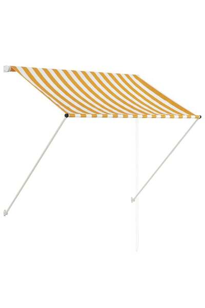 vidaxl Copertină retractabilă, galben și alb, 150 x 150 cm