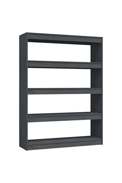 vidaxl Bibliotecă/Separator cameră gri 100x30x135,5 cm lemn masiv pin