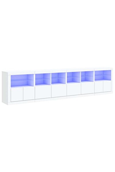 vidaxl Dulap cu lumini LED, alb, 283 x 37 x 67 cm