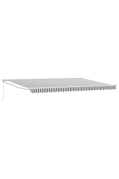 vidaxl Copertină retractabilă antracit/alb, 5 x 3 m, textil/aluminiu
