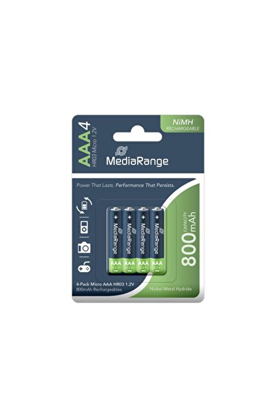 MediaRange NiMH Accus AAA 1.2V (HR03) Επαναφορτιζόμενη Μπαταρία (Συσκευασία 4...