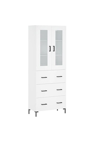 vidaxl Dulap înalt, alb, 69,5 x 34 x 180 cm, lemn compozit