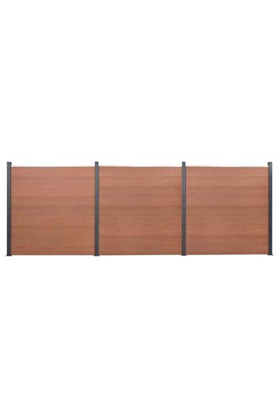 vidaxl Set panouri gard, maro, 526 x 186 cm, WPC
