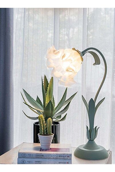 GULF GALLERY Monda Flower Table Lamp, LED Reading Light Bedside Vintage Flowe...