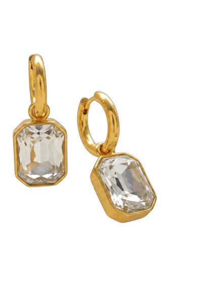Black Season Zircon and Pearl Steel Drop Earrings |   Black Season