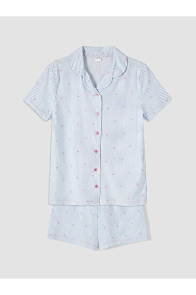 LC Waikiki Esvab • Modern & Distinctive Shirt Roba Collar Girls' Shorts Pajam...
