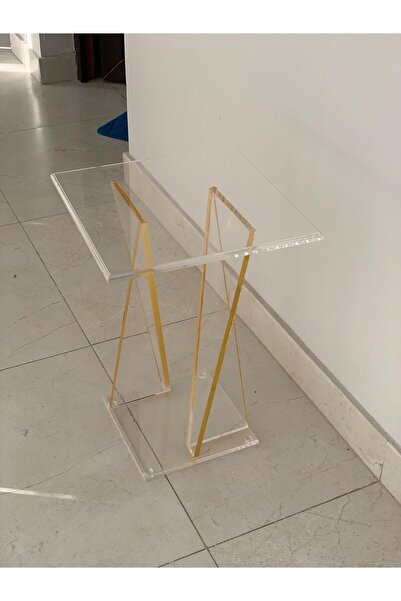 horoof home Modern Clear Acrylic Small Table – Luxury Minimalist Side Table w...