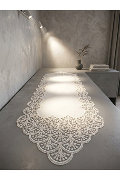 Valora Concept French Lace Bianca Model Linen Gardenia Luxury Long Runner