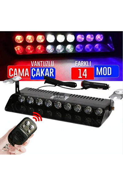 Genel Markalar CAM iÇi ÇAKAR LAMBA KUMANDALI 9 LED 12V KIR-MAVi-BEY