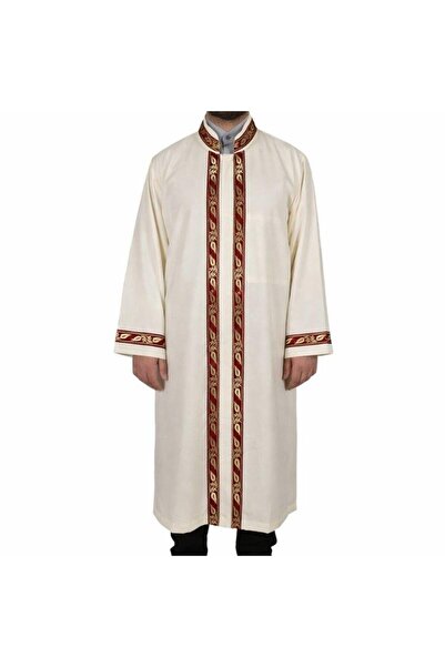 CAMİMARKET Imam's Robe Red Striped Cream Color