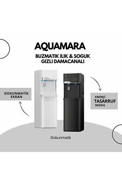 AQUAMARA Buz Yapma Özellikli Su Sebili-Siyah