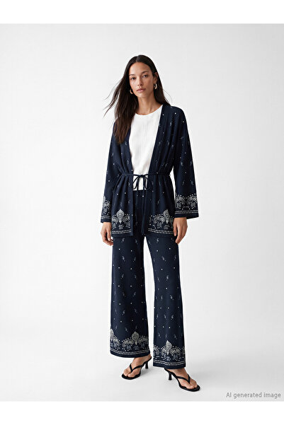LC Waikiki Shawl Collar Patterned Women's Cardigan