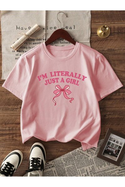SVART WEAR Printed Black - White - Pink 3-Piece Children's T-Shirt 100% Cotton Short Sleeve Knitted Crew Neck