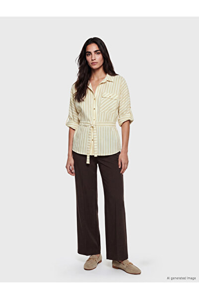 LC Waikiki Striped Women's Shirt with Pockets