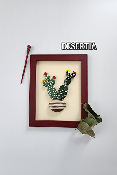 Nart Handicraft Kaktüslü Ev Hediyesi | El Yapımı Dekoratif Masa ve Duvar Deko...