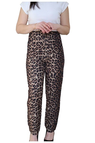 modahira Leopar Detaylı Fermuarlı - Pantolon