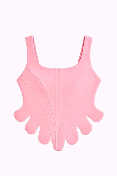 elif teke Soleil Piece Detailed Blouse Pink