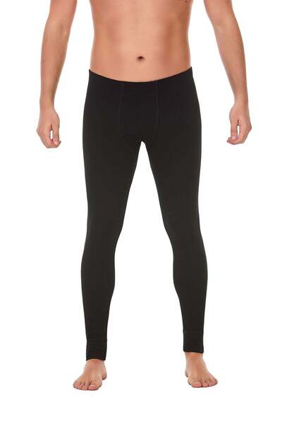 YILDIZ Men's Long Bottom Thermal Underwear Black