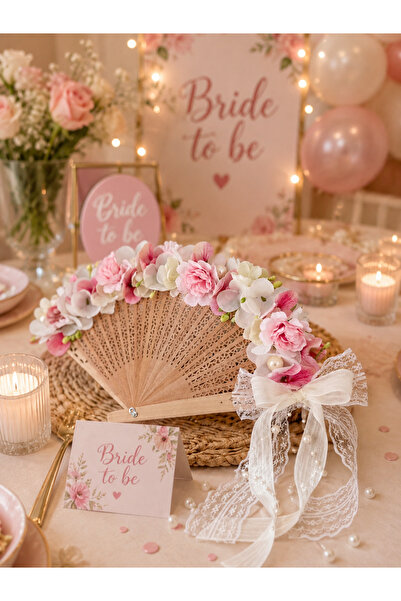 hanec Gelin Yelpazesi Çiçekli, Bride To Be, Nedime Yelpazesi, Bekarlığa Veda,...