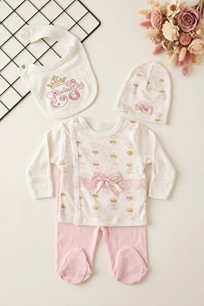 dinamik çocuk Baby Girl 4-Piece Hospital Discharge Set 0-3 Months Newborn wit...