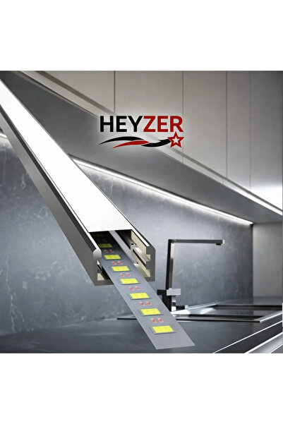 HEYZER 8×14 SIVA ÜSTÜ LED PROFİLİ (3 Metre) – Alüminyum(LEDSİZ)