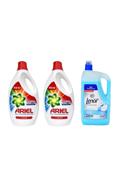 Ariel 2x Detergent Color 5,7 L + Lenor Balsam Profesional 5L