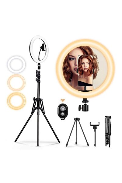 Z Store Lumină inelară circulară cu trepied și set de accesorii de lux