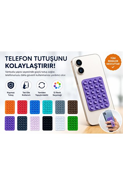 Keyfi Sepet Telefon Arkası Vantuzlu Tutucu Yapışkanlı Telefon Kavrama Pedi Si...