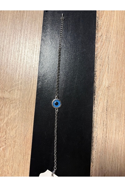 ELUNE İSTANBUL & Milano Evil Eye Bead Detailed Minimal Chain Women's Bracelet
