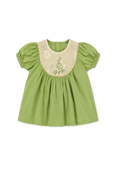 Oz Baby Baby Girl Lace Collar Embroidery Detailed Dress Cotton Summer Stylish...