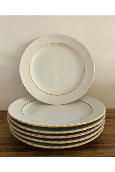 incidesign Kütahya Gilded Classic Porcelain Cake & Presentation Plate 6 Piece...