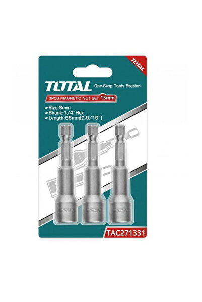 TOTAL - Set 3chei 13mm -1/4" hex - 65mm