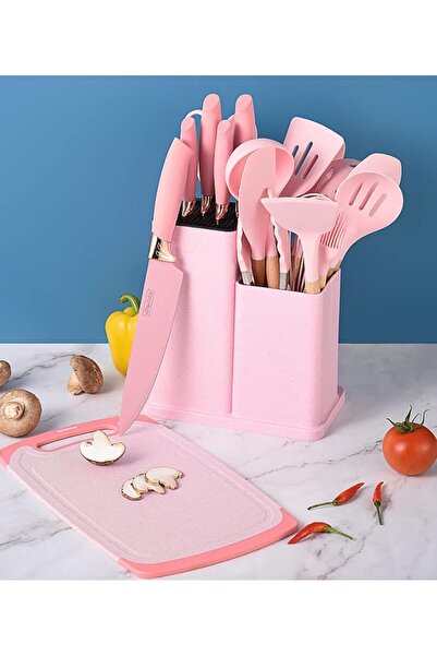 Generic 19-Piece Kitchen Knife and Utensils Set with Storage Rack, Silicone C...