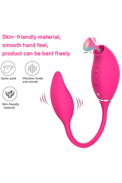 Byzon Premium Çift Etkili Vakumlu G Noktası Vibratörü | 5 Vakum + 8 Titreşim Modu | USB Şarjlı | Sessiz | Esnek Silikon | Çift Uyarım Teknolojisi