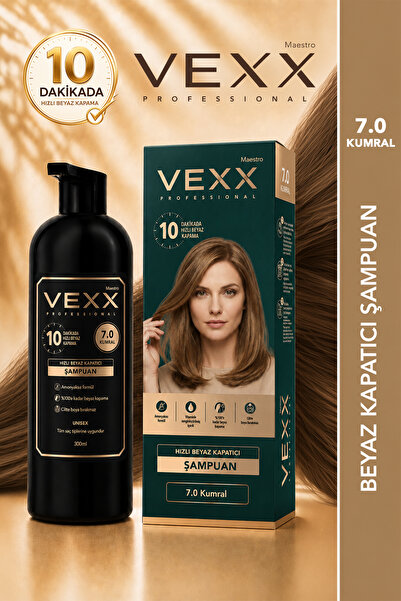 vexx maestro Vexx Professional Beyaz Kapatıcı Pratik Boya Şampuan Kumral 7.0 ...