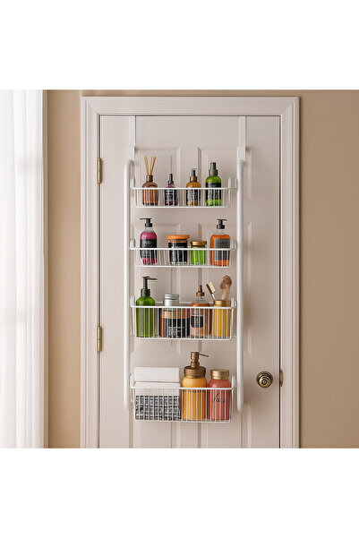 Vivendo Organizator metalic cu 4 nivele pentru usa – suport depozitare 2 cosu...