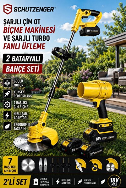 SCHUTZENGER 543Rn 2 AKÜLÜ ŞARJLI TURBO FAN ÜFLEME MAKİNESİ VE ŞARJLI OT ÇİM B...