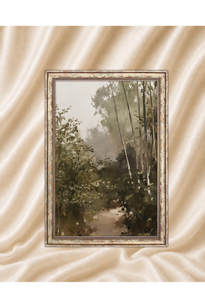 TekTablo Vintage Painting Cream Antique Framed Painting Models