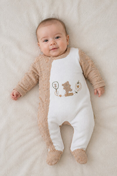 Babyhola 100% Cotton Unisex Baby Girl and Boy Overalls with Booties Newborn H...