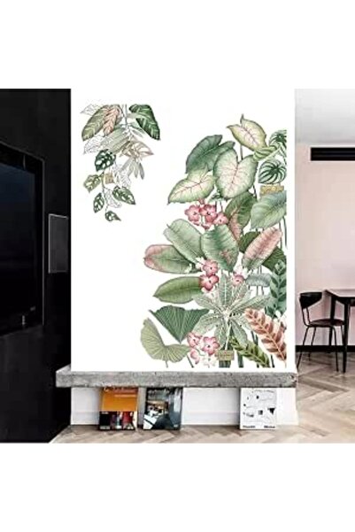 The Bros DIY Tropical Plant Wall Stickers | Removable Waterproof Green Leaf D...